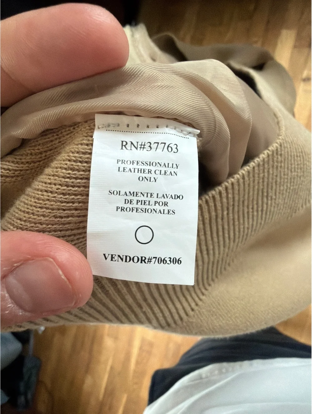 XL - Men - Perry Ellis Premium Beige Suede Knit Bomber